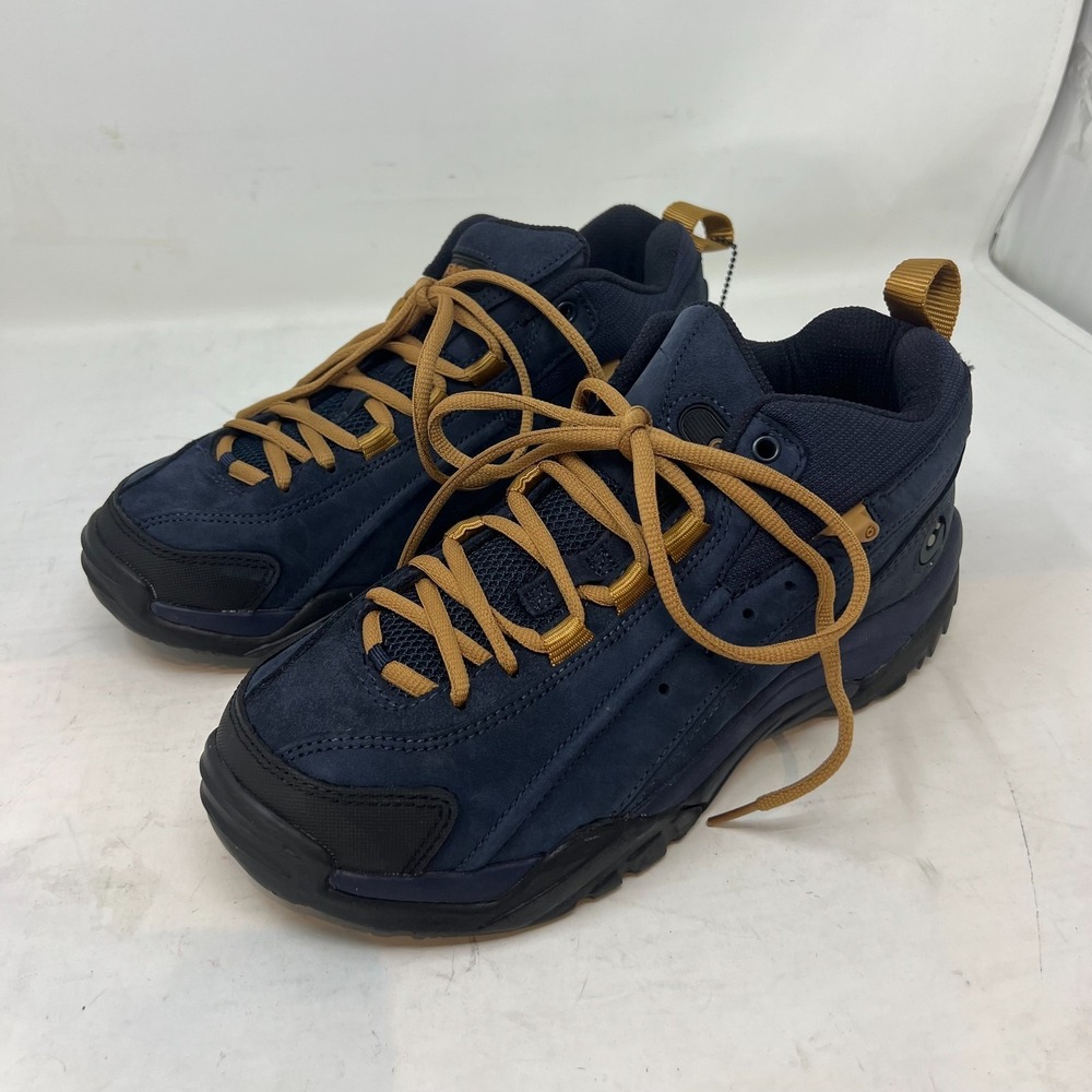 Gravis Deuce Sneakers Men's 8 Navy Suede Tan Laces Skate Style‎ VTG NIB